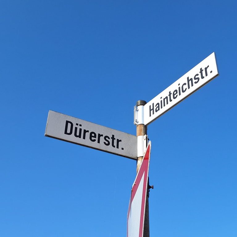 Foto der Straßenschilder Dürerstraße und Hainteichstraße Foto der Straßenschilder Dürerstraße und Hainteichstraße